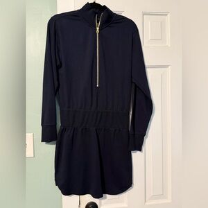 Sundays Navy Dress with Gold Zipper